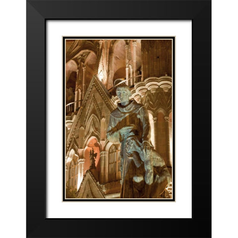 Mexico Statue of Fray Juan de San Miguel Black Modern Wood Framed Art Print with Double Matting by Paulson, Don