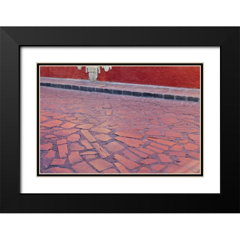 Mexico Light reflecting on street stones Black Modern Wood Framed Art Print with Double Matting by Paulson, Don