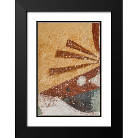 Mexico Detail of abstract pattern on wall Black Modern Wood Framed Art Print with Double Matting by Paulson, Don