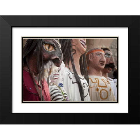 Mexico, San Miguel de Allende Parade costumes Black Modern Wood Framed Art Print with Double Matting by Paulson, Don