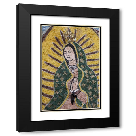 Mexico Painting of The Virgin of Guadalupe Black Modern Wood Framed Art Print with Double Matting by Paulson, Don