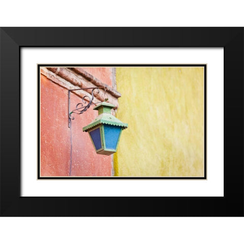 Mexico Traditional street lamp on wall Black Modern Wood Framed Art Print with Double Matting by Paulson, Don
