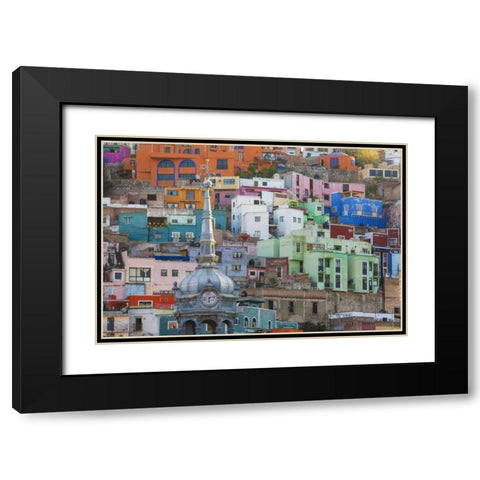 Mexico, Guanajuato View of city buildings Black Modern Wood Framed Art Print with Double Matting by Paulson, Don