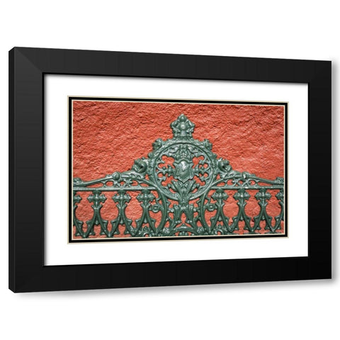 Mexico, Guanajuato Detail of metal park bench Black Modern Wood Framed Art Print with Double Matting by Paulson, Don