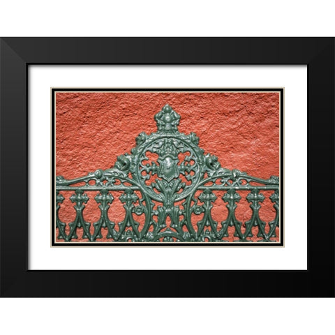 Mexico, Guanajuato Detail of metal park bench Black Modern Wood Framed Art Print with Double Matting by Paulson, Don