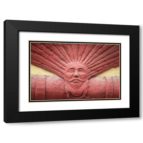 Mexico Detail of wall decoration Black Modern Wood Framed Art Print with Double Matting by Paulson, Don