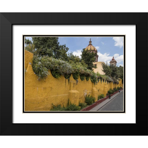 Mexico Yellow wall outside church Black Modern Wood Framed Art Print with Double Matting by Paulson, Don