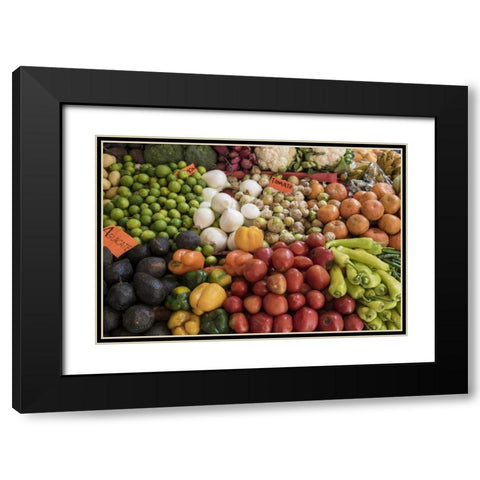 Mexico Fruits and vegetables at market Black Modern Wood Framed Art Print with Double Matting by Paulson, Don