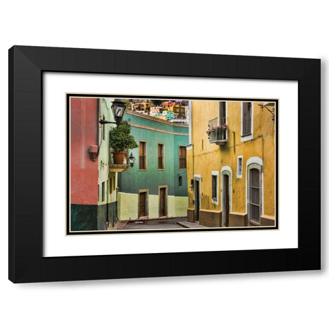 Mexico, Guanajuato Street scene Black Modern Wood Framed Art Print with Double Matting by Paulson, Don