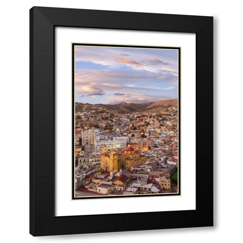 Mexico, Guanajuato Overview of city Black Modern Wood Framed Art Print with Double Matting by Paulson, Don