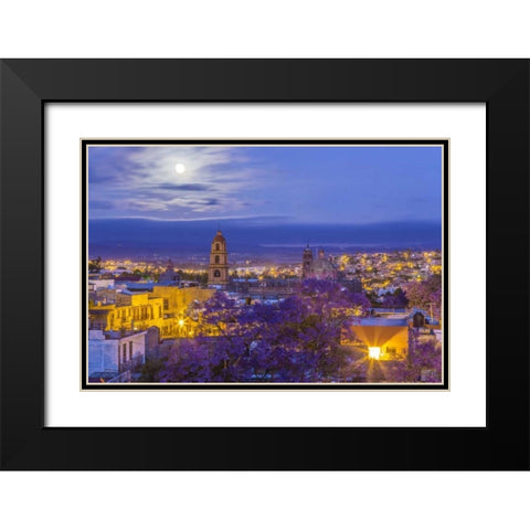 Mexico, San Miguel de Allende Full moon Black Modern Wood Framed Art Print with Double Matting by Paulson, Don