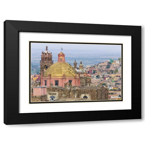 Mexico Overview of church dome and city Black Modern Wood Framed Art Print with Double Matting by Paulson, Don