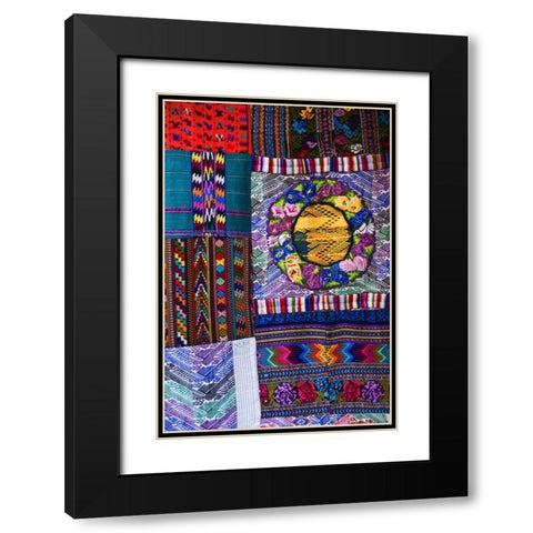 Mexico Display of colorful fabrics Black Modern Wood Framed Art Print with Double Matting by Rotenberg, Nancy
