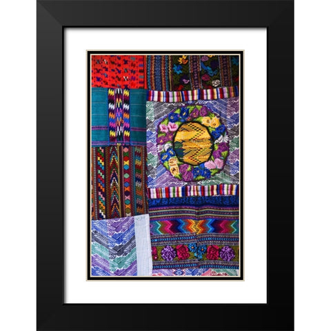 Mexico Display of colorful fabrics Black Modern Wood Framed Art Print with Double Matting by Rotenberg, Nancy