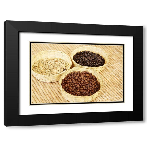 Mexico, Sierra Madre Baskets of coffee beans Black Modern Wood Framed Art Print with Double Matting by Ross, Steve