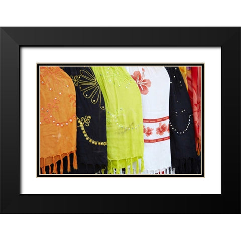 Mexico, Jalisco Scarves sold by street vendors Black Modern Wood Framed Art Print with Double Matting by Ross, Steve
