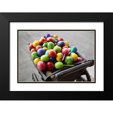 Mexico, Jalisco Maracas in vendors street cart Black Modern Wood Framed Art Print with Double Matting by Ross, Steve