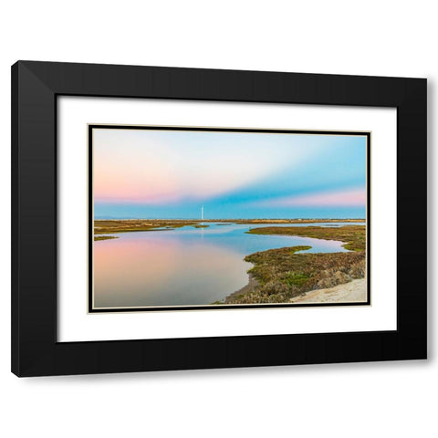 Guerrero Negro- Mulege- Baja California Sur- Mexico. Salt ponds at sunset. Black Modern Wood Framed Art Print with Double Matting by Wilson, Emily M.