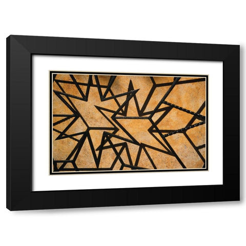 Iron Grillwork and Shadows - Puerto Vallarta - Mexico Black Modern Wood Framed Art Print with Double Matting by Merrill Images