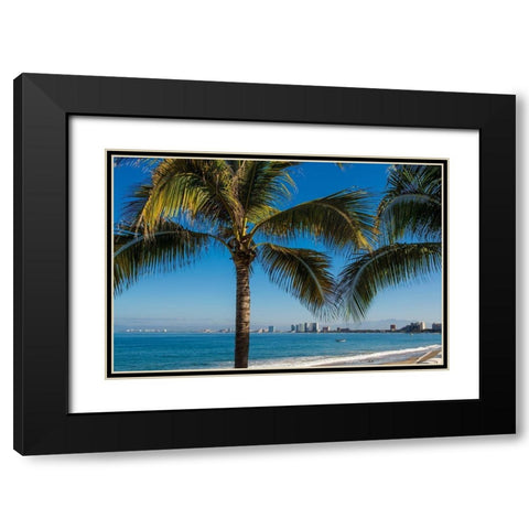 Playa Los Muertos beach-Puerto Vallarta-Jalisco-Mexico Black Modern Wood Framed Art Print with Double Matting by DeFreitas, Michael