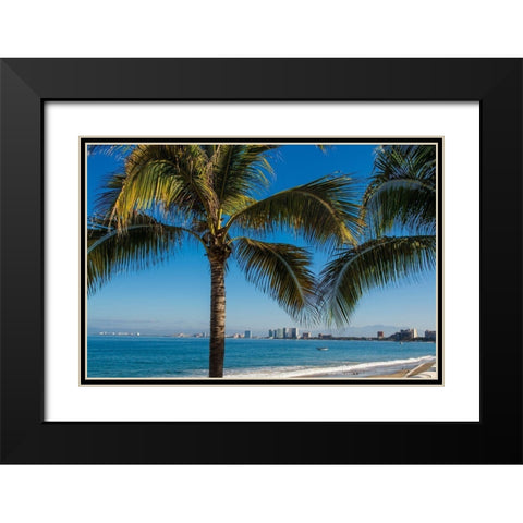 Playa Los Muertos beach-Puerto Vallarta-Jalisco-Mexico Black Modern Wood Framed Art Print with Double Matting by DeFreitas, Michael