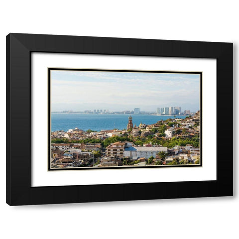 Skyline of Puerto Vallarta-Jalisco-Mexico Black Modern Wood Framed Art Print with Double Matting by DeFreitas, Michael