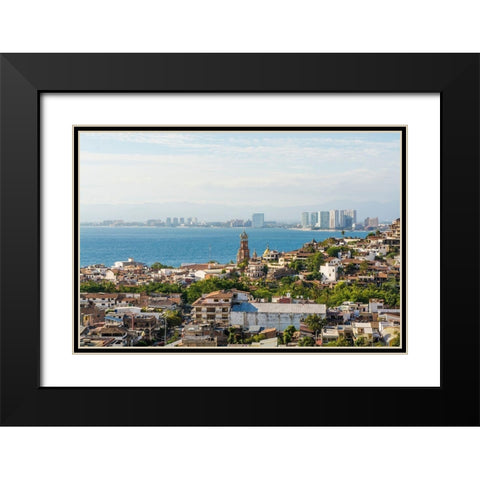 Skyline of Puerto Vallarta-Jalisco-Mexico Black Modern Wood Framed Art Print with Double Matting by DeFreitas, Michael