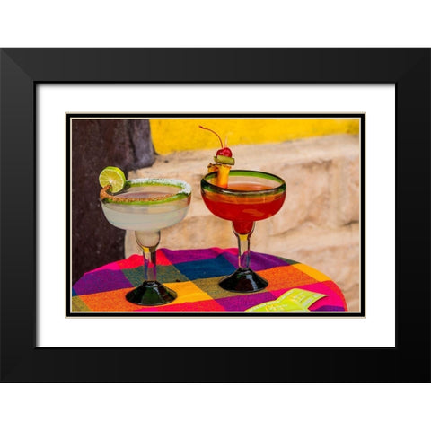 Local drinks on table Tlaquepaque-near Guadalajara-Jalisco-Mexico Black Modern Wood Framed Art Print with Double Matting by DeFreitas, Michael