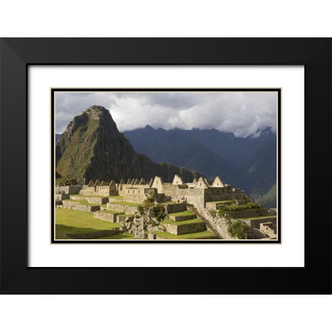 Peru, Close-up of Machu Picchu Black Modern Wood Framed Art Print with Double Matting by Kirkland, Dennis
