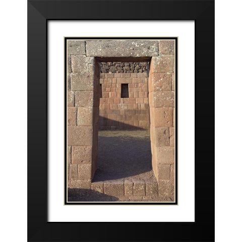 Peru, Pisac, Inca ruins Black Modern Wood Framed Art Print with Double Matting by Kirkland, Dennis