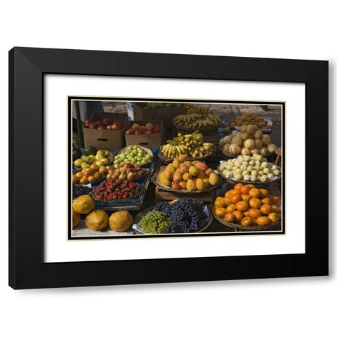 Peru, Pisac, Market produce for sale Black Modern Wood Framed Art Print with Double Matting by Kirkland, Dennis