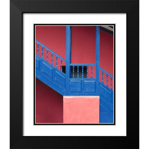 Peru, near Cusco Architectural detail of stairs Black Modern Wood Framed Art Print with Double Matting by Zuckerman, Jim