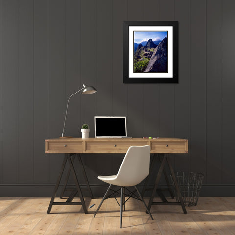 Peru, Andes Mountains Ruins of Machu Picchu Black Modern Wood Framed Art Print with Double Matting by Zuckerman, Jim