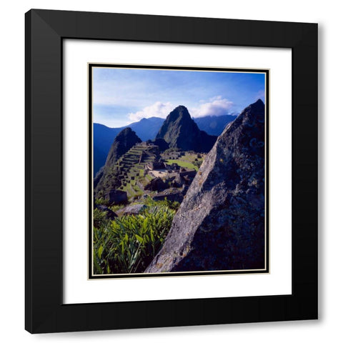 Peru, Andes Mountains Ruins of Machu Picchu Black Modern Wood Framed Art Print with Double Matting by Zuckerman, Jim
