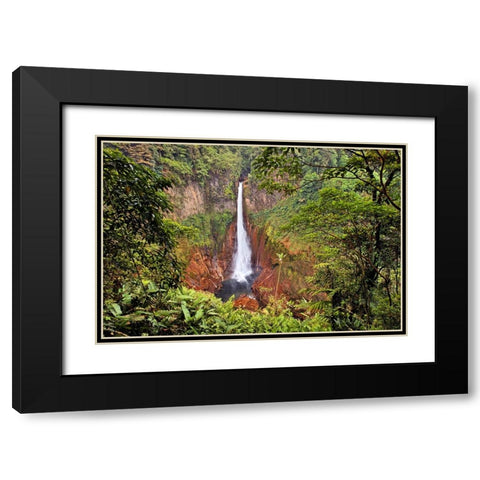 Catarata Del Toro Waterfall-in the mountains of Bajos del Toro Amarillo-Sarchi-Costa Rica Black Modern Wood Framed Art Print with Double Matting by Jones, Adam