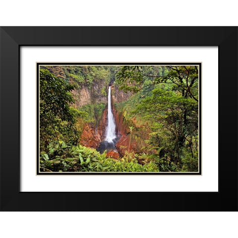 Catarata Del Toro Waterfall-in the mountains of Bajos del Toro Amarillo-Sarchi-Costa Rica Black Modern Wood Framed Art Print with Double Matting by Jones, Adam