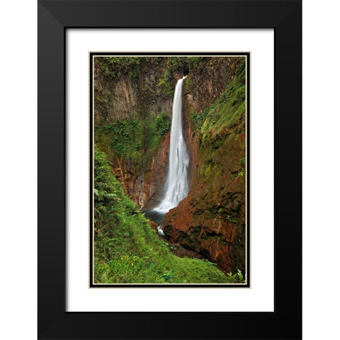 Catarata Del Toro Waterfall-in the mountains of Bajos del Toro Amarillo-Sarchi-Costa Rica Black Modern Wood Framed Art Print with Double Matting by Jones, Adam