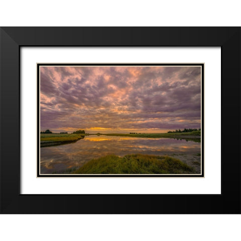 Sunrise on slough of Silver Salmon Creek-Lake Clark National Park and Preserve-Alaska Black Modern Wood Framed Art Print with Double Matting by Jones, Adam