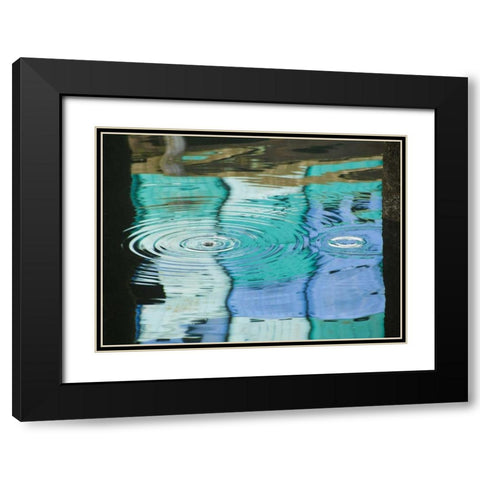 AK, Petersburg Reflections of harbor buildings Black Modern Wood Framed Art Print with Double Matting by Rotenberg, Nancy