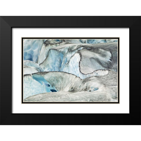 AK, Inside Passage Glacier patterns and blue ice Black Modern Wood Framed Art Print with Double Matting by Rotenberg, Nancy