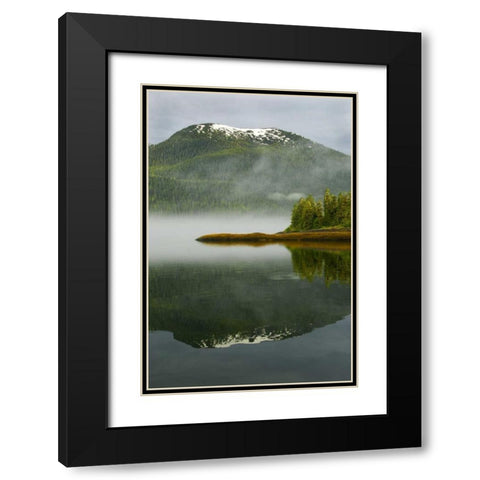 Alaska, Inside Passage Foggy forest and Mountain Black Modern Wood Framed Art Print with Double Matting by Rotenberg, Nancy