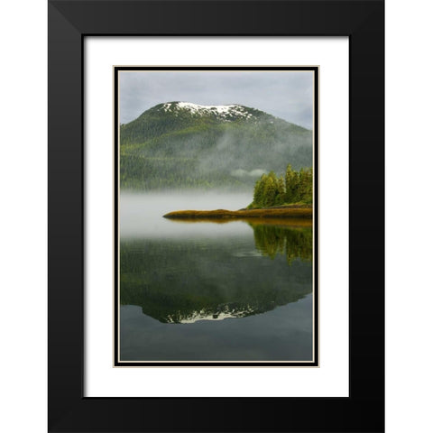 Alaska, Inside Passage Foggy forest and Mountain Black Modern Wood Framed Art Print with Double Matting by Rotenberg, Nancy