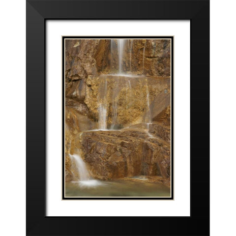 AK Glacial waterfall along Alsek River Black Modern Wood Framed Art Print with Double Matting by Paulson, Don