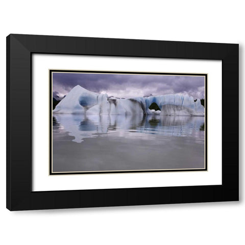 Alaska, Alsek River Valley Iceberg on Alsek Lake Black Modern Wood Framed Art Print with Double Matting by Paulson, Don