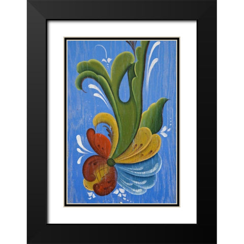 AK, Petersburg Norwegian rosemaling painting Black Modern Wood Framed Art Print with Double Matting by Paulson, Don