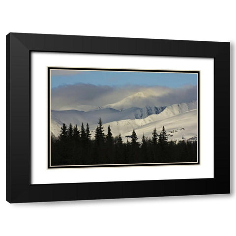 AK, Snowy kenai mountains along Turnagain Pass Black Modern Wood Framed Art Print with Double Matting by Grall, Don