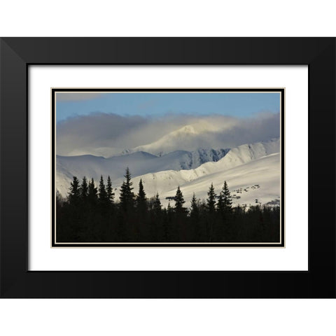 AK, Snowy kenai mountains along Turnagain Pass Black Modern Wood Framed Art Print with Double Matting by Grall, Don