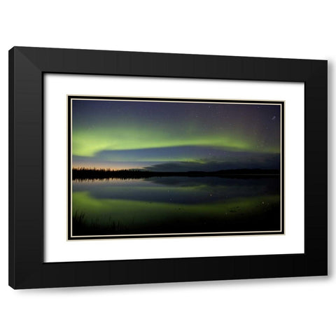 AK, Arctic Circle, Bettles The northern lights Black Modern Wood Framed Art Print with Double Matting by Anon, Josh