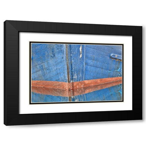 AK, Hoonah Fishing boat bow reflecting in water Black Modern Wood Framed Art Print with Double Matting by Paulson, Don