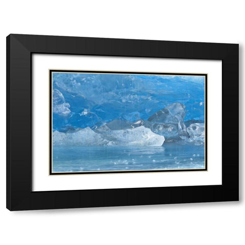 Alaska, Glacier Bay Melting blue on Reid Glacier Black Modern Wood Framed Art Print with Double Matting by Paulson, Don